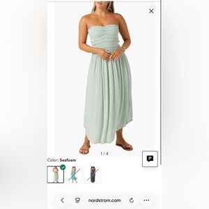 O'Neill Smocked Strapless Dress in Mint